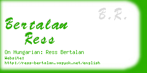 bertalan ress business card